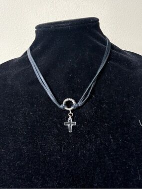 Handmade Clear Cross Necklace